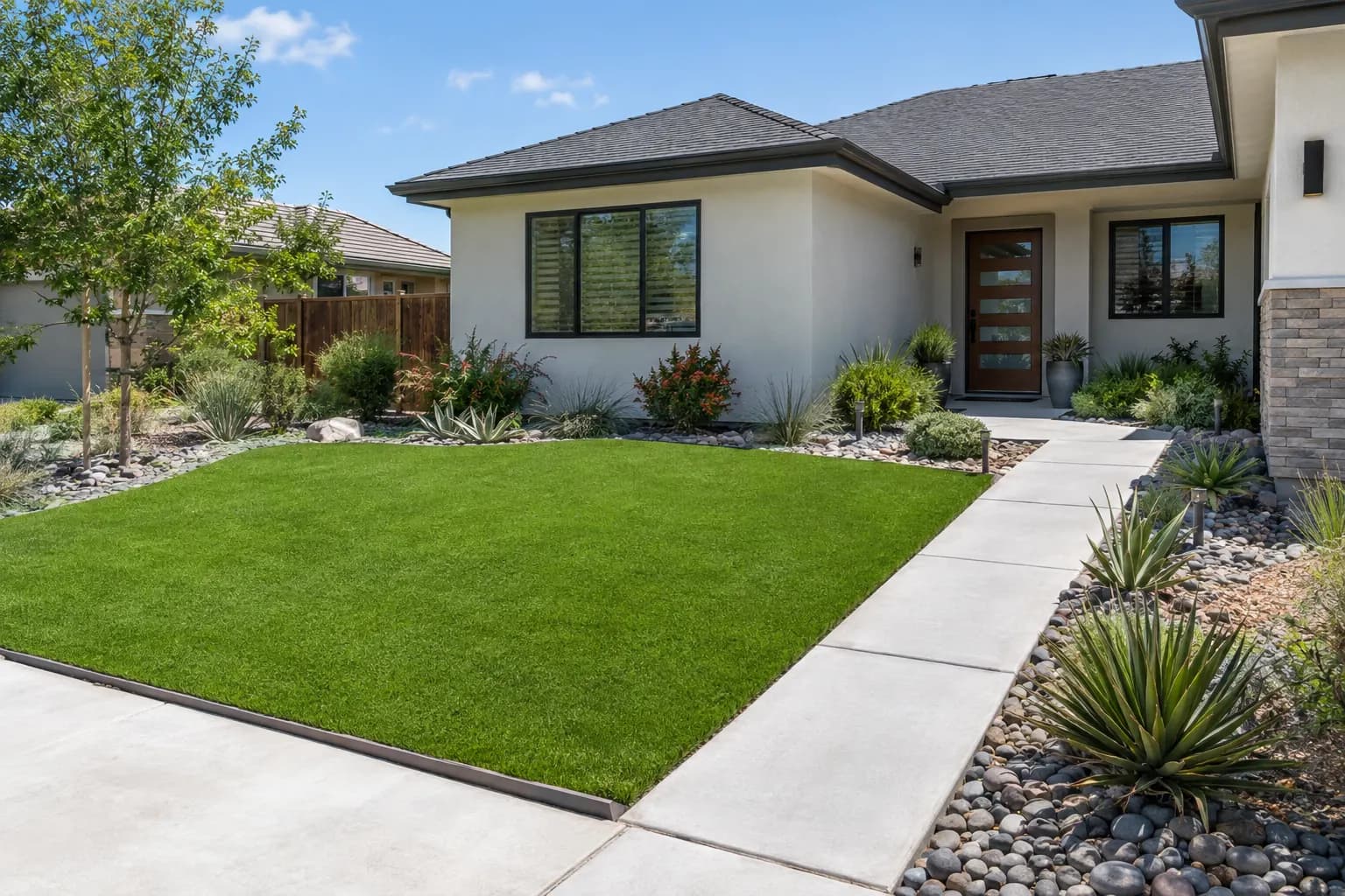 Front lawns, backyards, courtyards and parkway strips.